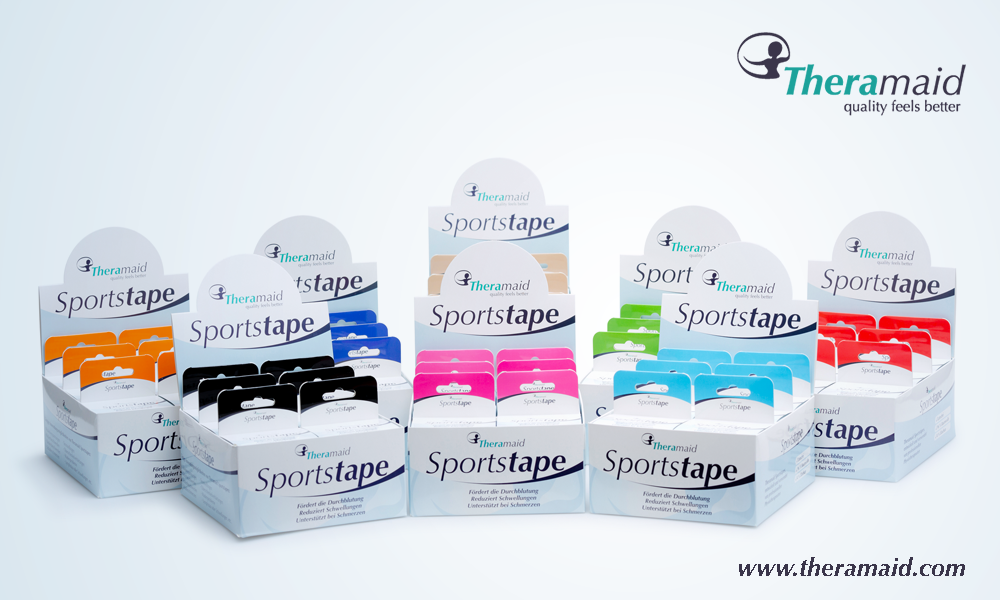6er Pack Sportstape - Kinesiotapes aus Baumwolle, verschiedene Farben